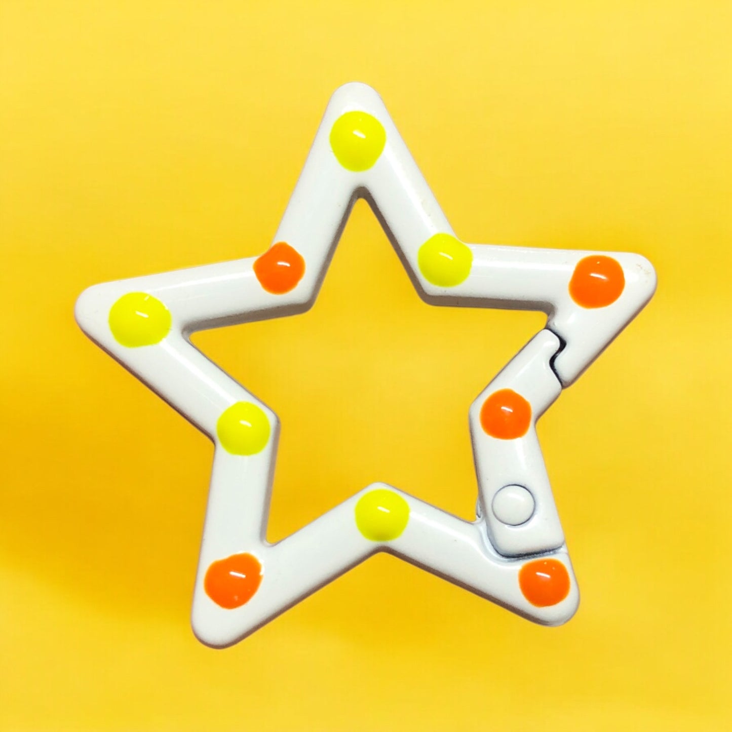 Mineli Yıldız Anahtarlık Aparatı - Beyaz