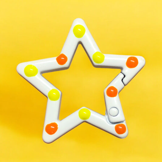 Mineli Yıldız Anahtarlık Aparatı - Beyaz