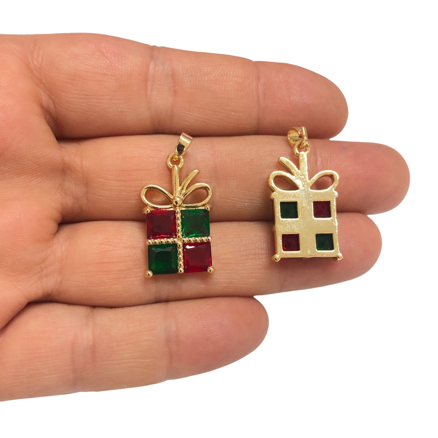 Altın Kaplama Zirkon Taşlı Mineli Yeni Yıl Aparat - Hediye Kutusu