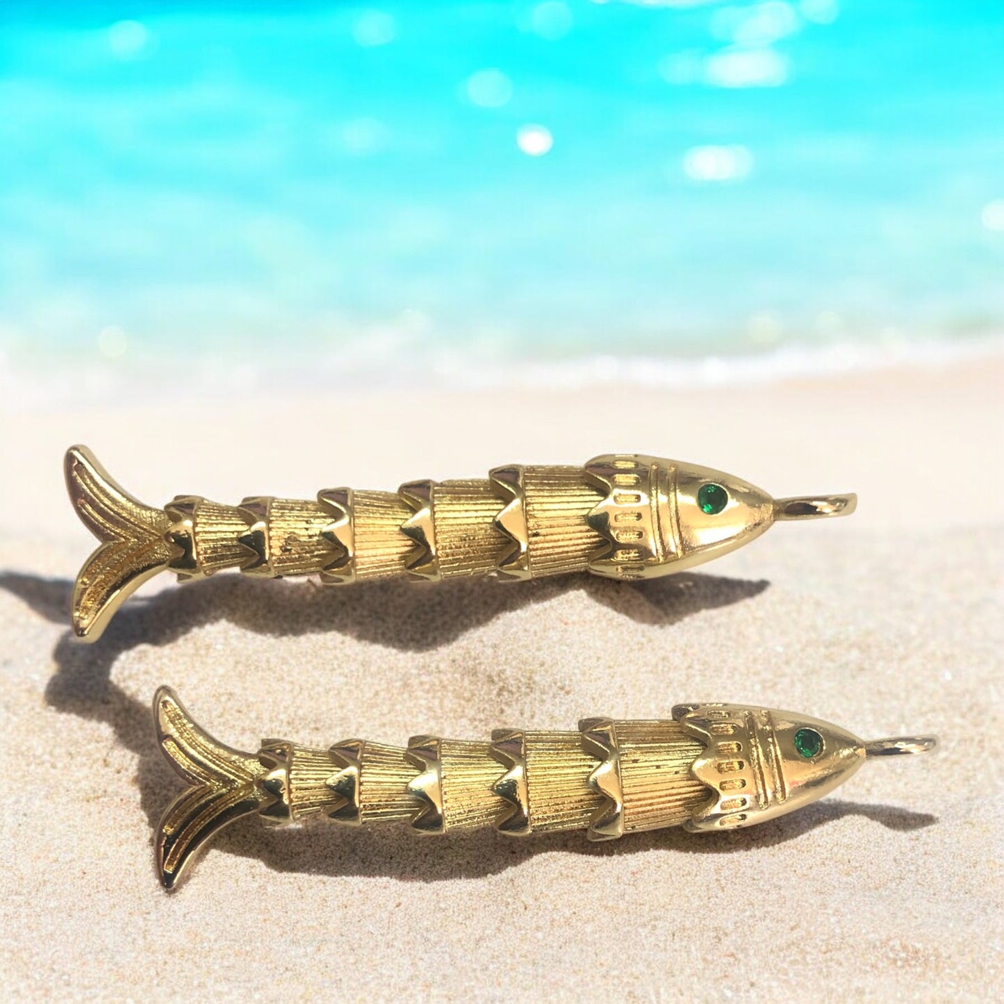 Altın Kaplama Hareketli Balık Büyük Boy -3