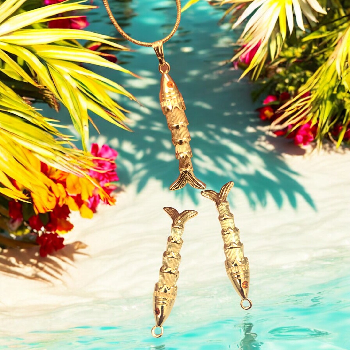 Altın Kaplama Hareketli Balık Büyük Boy -2