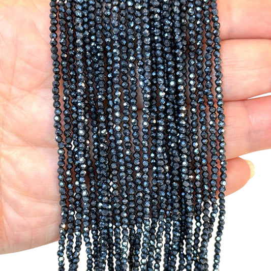 2mm Fasetli Yuvarlak Kristal Boncuk – Antarasit Renk-01-Kum Kristal