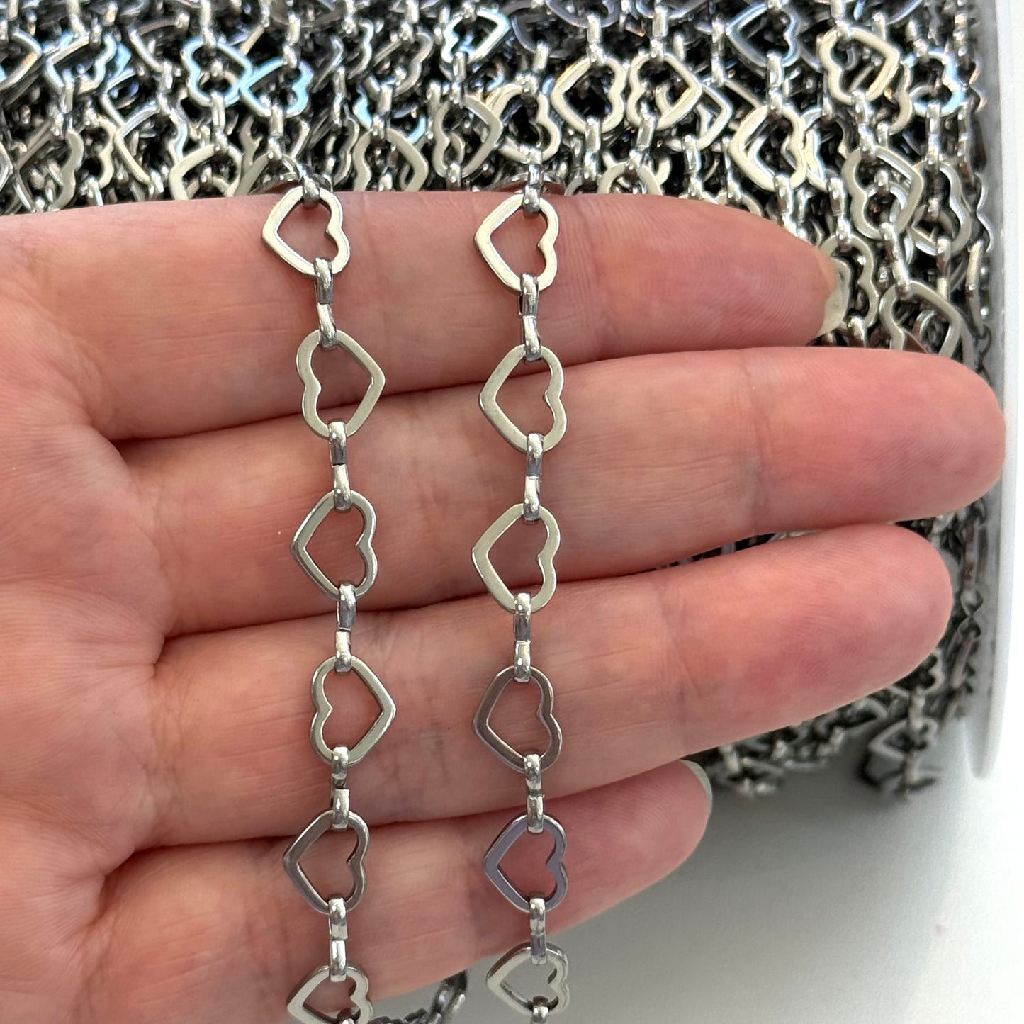 Paslanmaz Çelik 10x8mm Kalpli Zincir