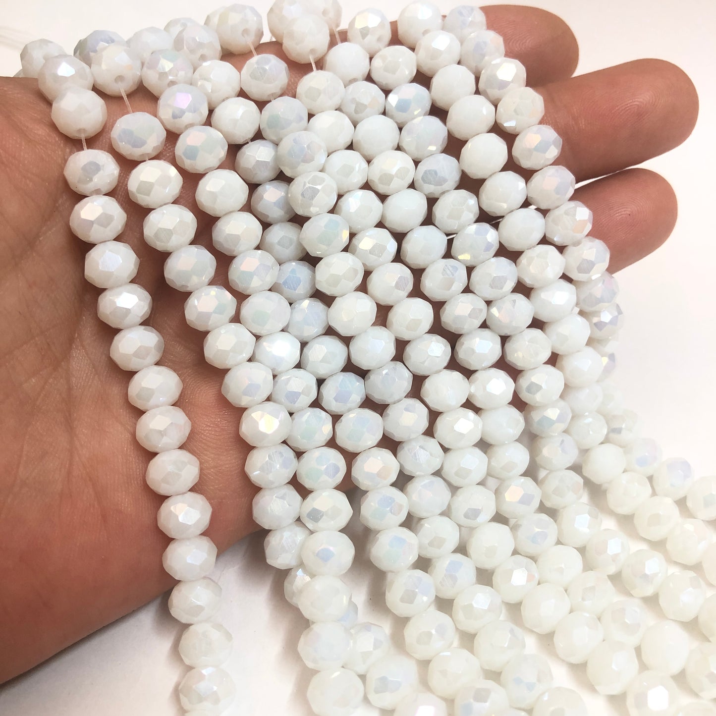 Crystal Bead, Chinese Crystal-8mm-8 (Icy Brilliant White)