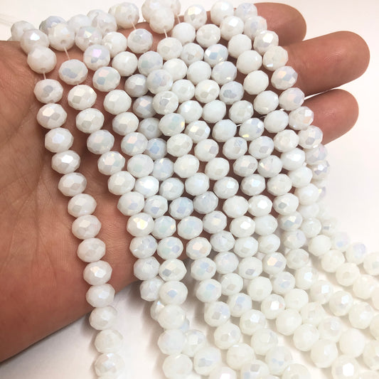 Crystal Bead, Chinese Crystal-8mm-8 (Icy Brilliant White)