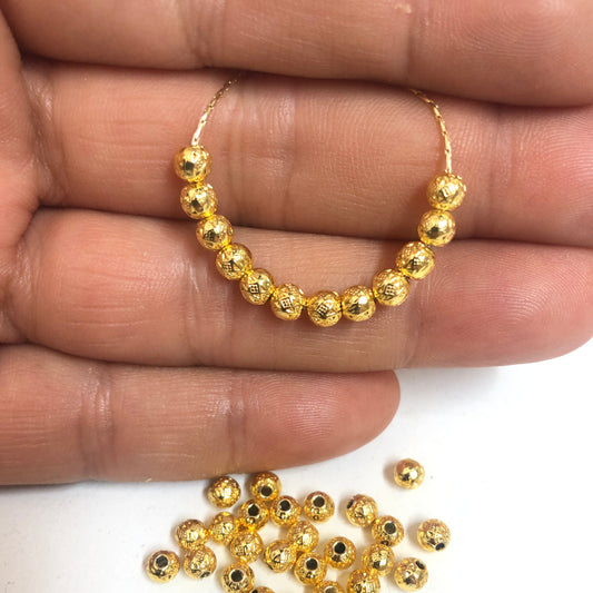 Altın Kaplama Desenli Top Ara Aparat 4mm