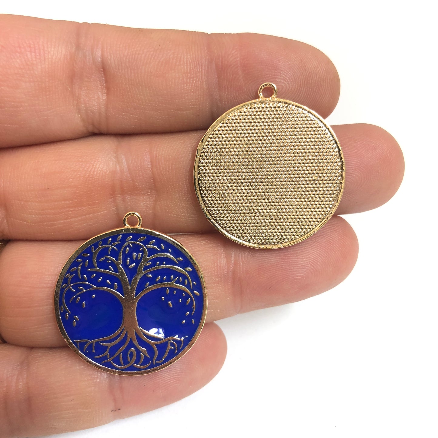 Gold Plated Enamel Tree of Life - Turquoise