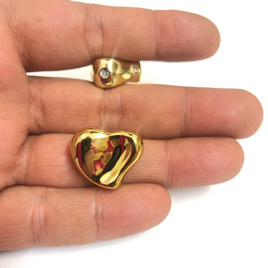 Altın Kaplama 21mm Şekilsiz Tombul Kalp