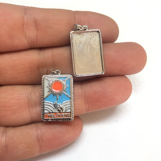 Çelik Tarot Kolye Ucu ''THE LOVERS'' (AŞIKLAR Kartı)