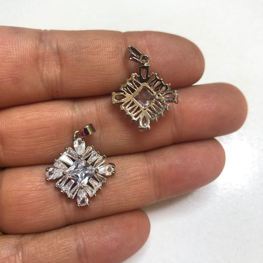 Çelik Baget Taşlı Kolye ucu