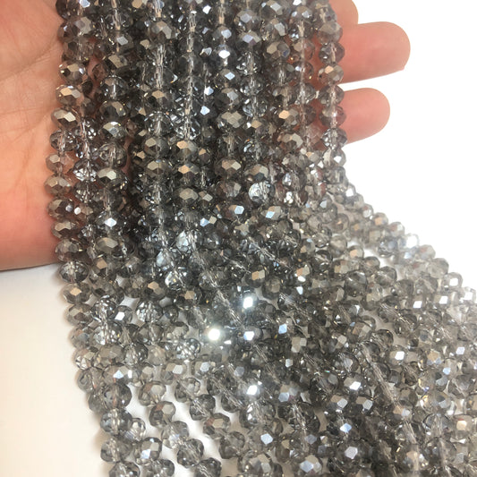 Kristal Boncuk, Çin Kristali-8mm - 74 Şeffaf Janjanlı Duman Rengi