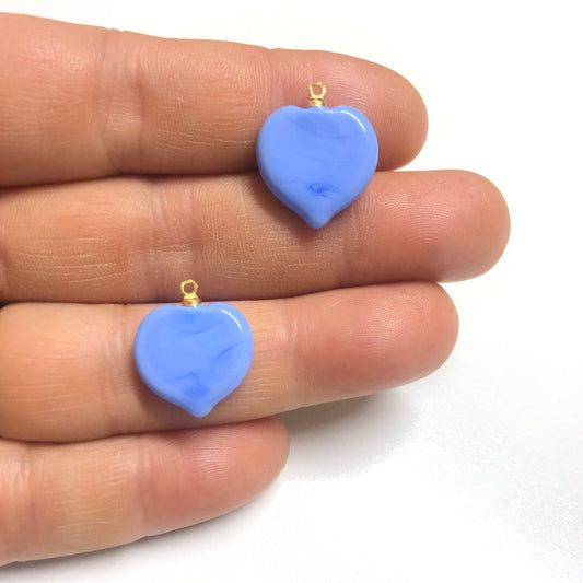 Murano Opak Cam Kalp - Leylak