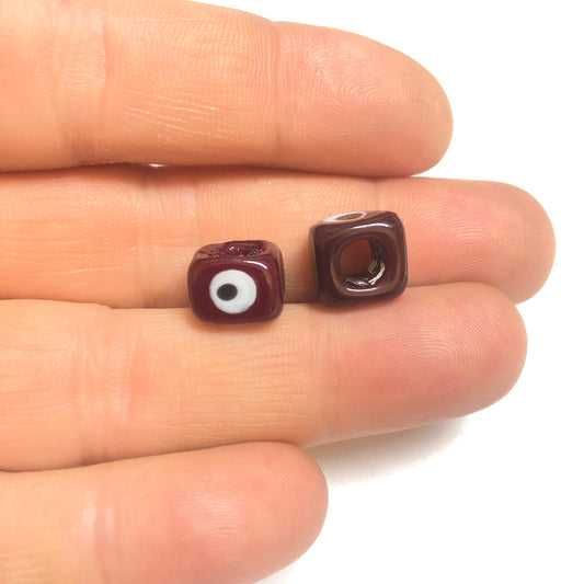 Würfel Evil Eye Beads 10mm - Grün