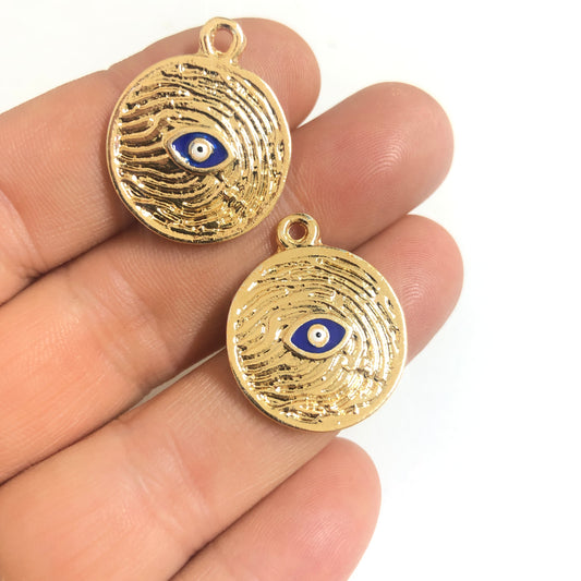 Altın Kaplama Mineli Nazar Göz Madalyon ( Diğer Renkleri için lütfen ürünün içine giriş yapın)