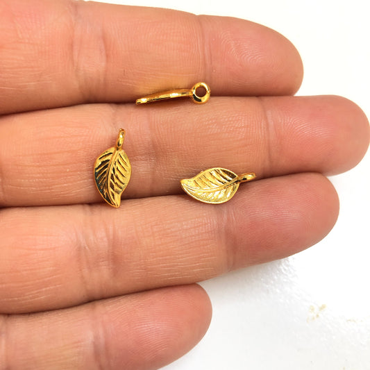Altın Kaplama Mini Yaprak Sallantı