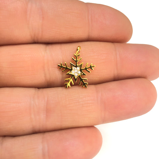 Altın Kaplama Zirkontaşlı Kartanesi ❄ 15mm