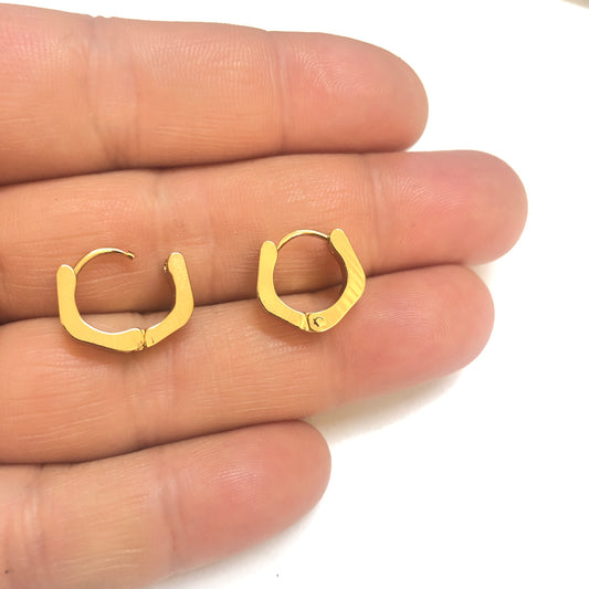 Sarı Çelik Köşeli  Küpe Aparatı 14mm