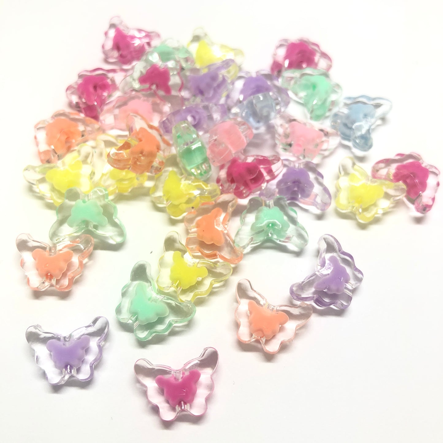 Akrilik Boncuk-  Kelebek 3D Renkli