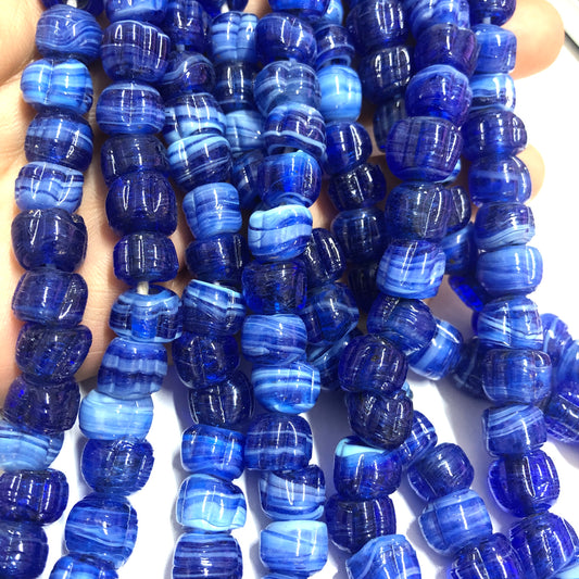 Makarna Bodrum Boncuğu - Ebruli Mavi