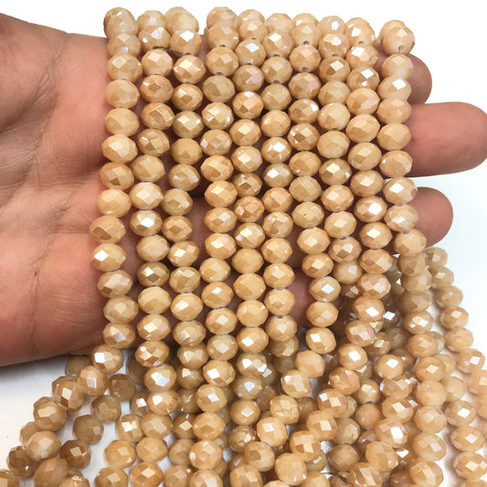 Kristal Boncuk, Çin Kristali-8mm-54  Parlak Sütlü Kahve