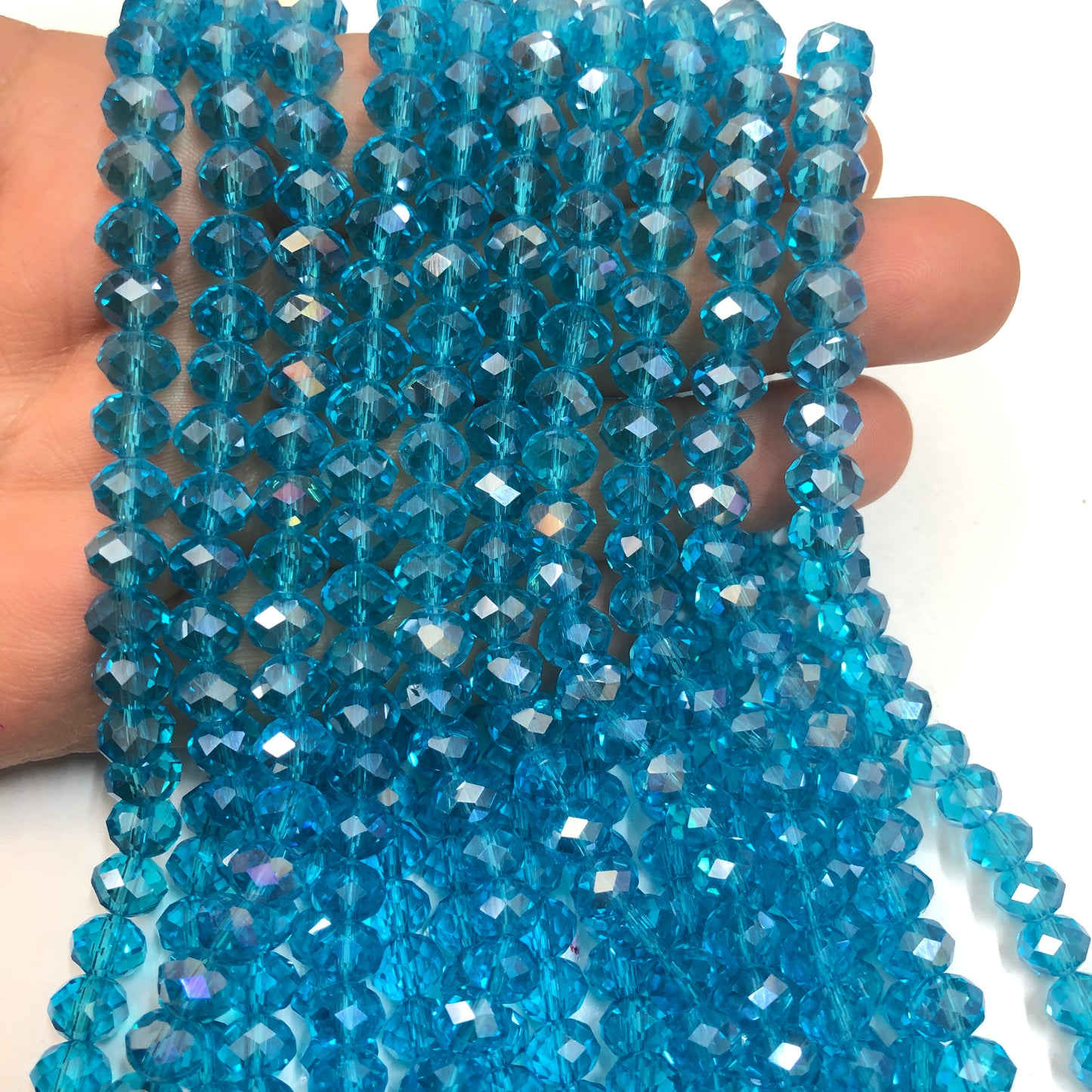 Crystal Beads, Chinese Crystal-8mm-30 Iced Janjan Blue