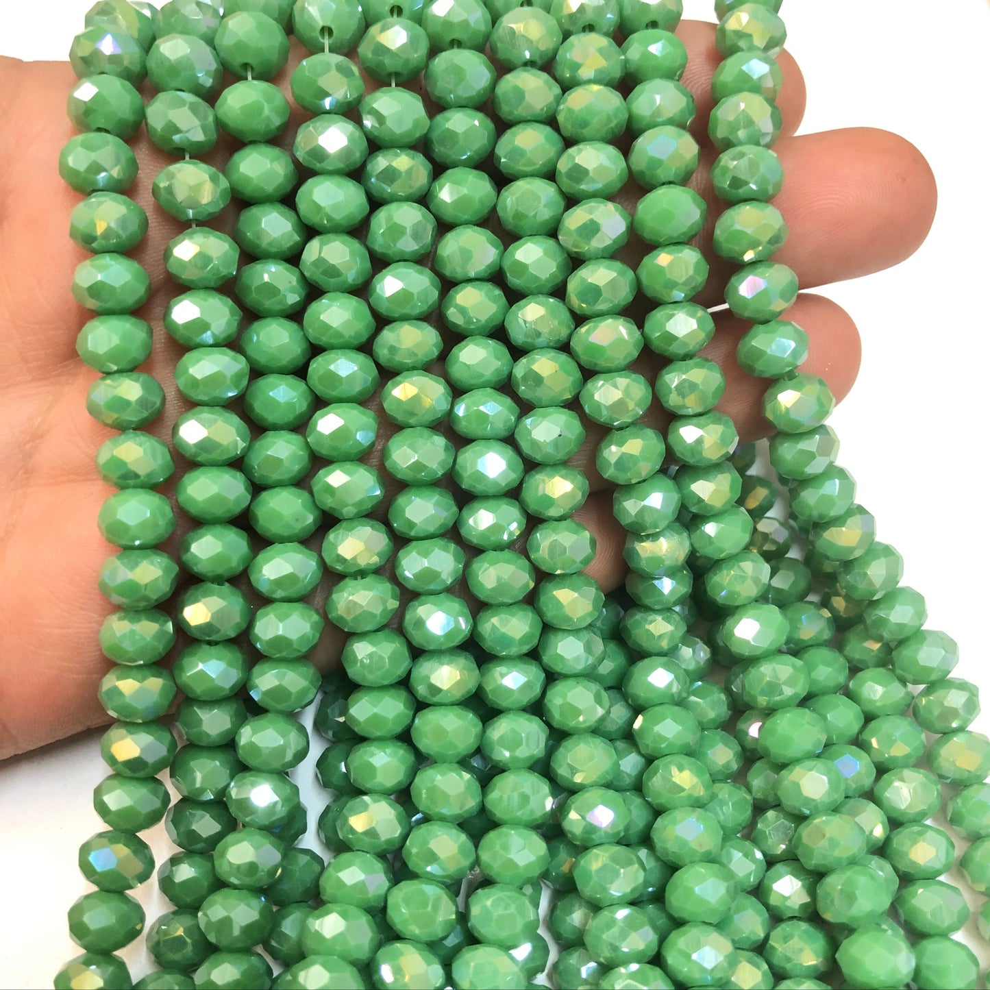 Kristal Boncuk, Çin Kristali-8mm - 85 Janjanlı  Yeşil