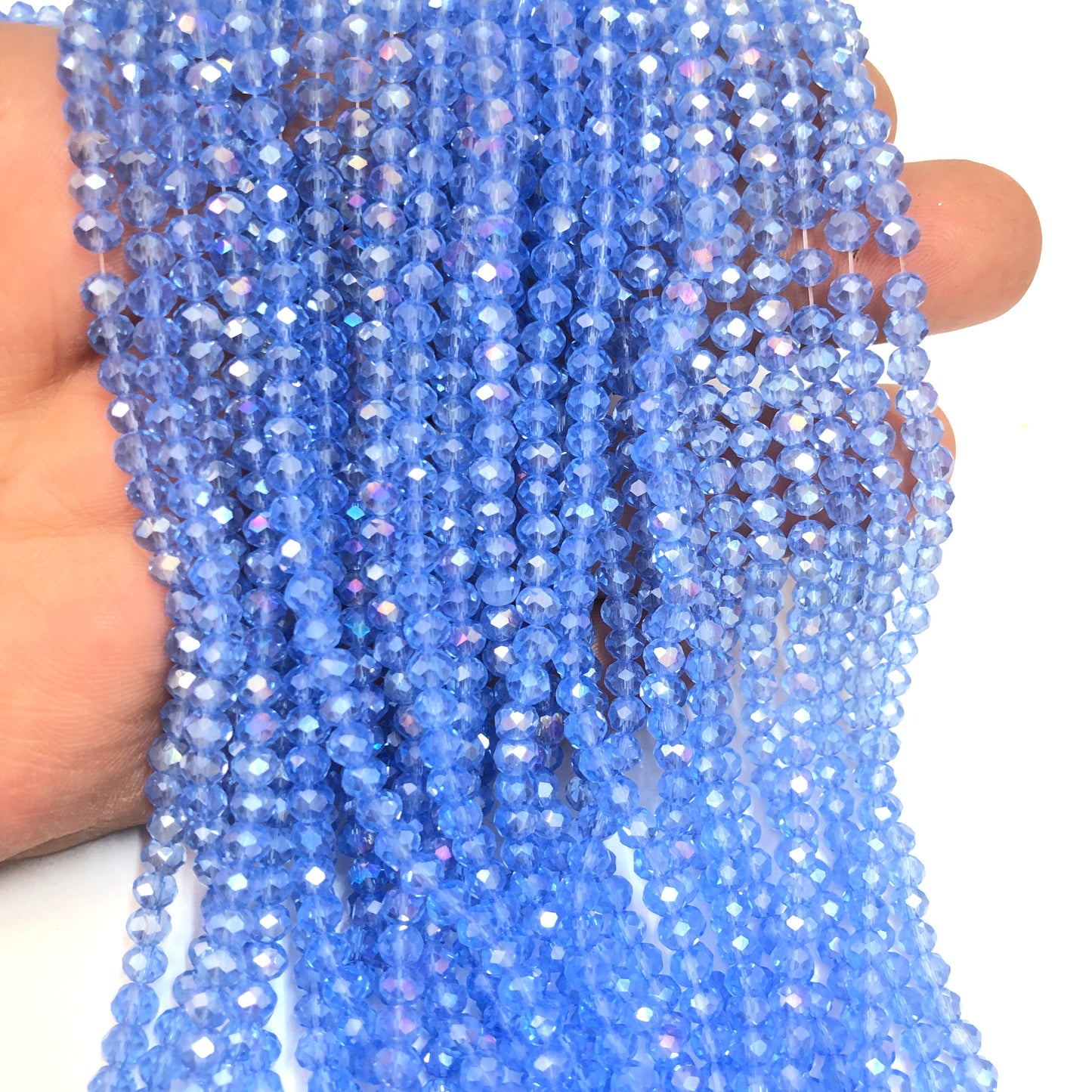 Kristal Boncuk, Çin Kristali-4mm - 33 - Şeffaf Janjan leylak