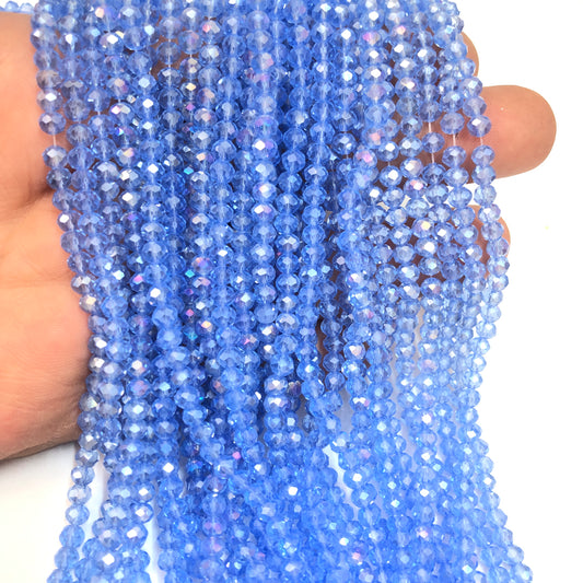 Kristal Boncuk, Çin Kristali-4mm - 33 - Şeffaf Janjan leylak