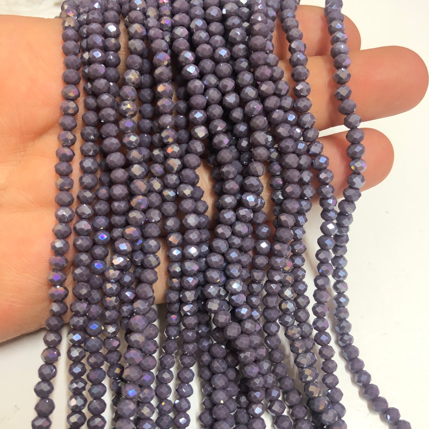 Kristal Boncuk, Çin Kristali-4mm - 59- Janjan Mor