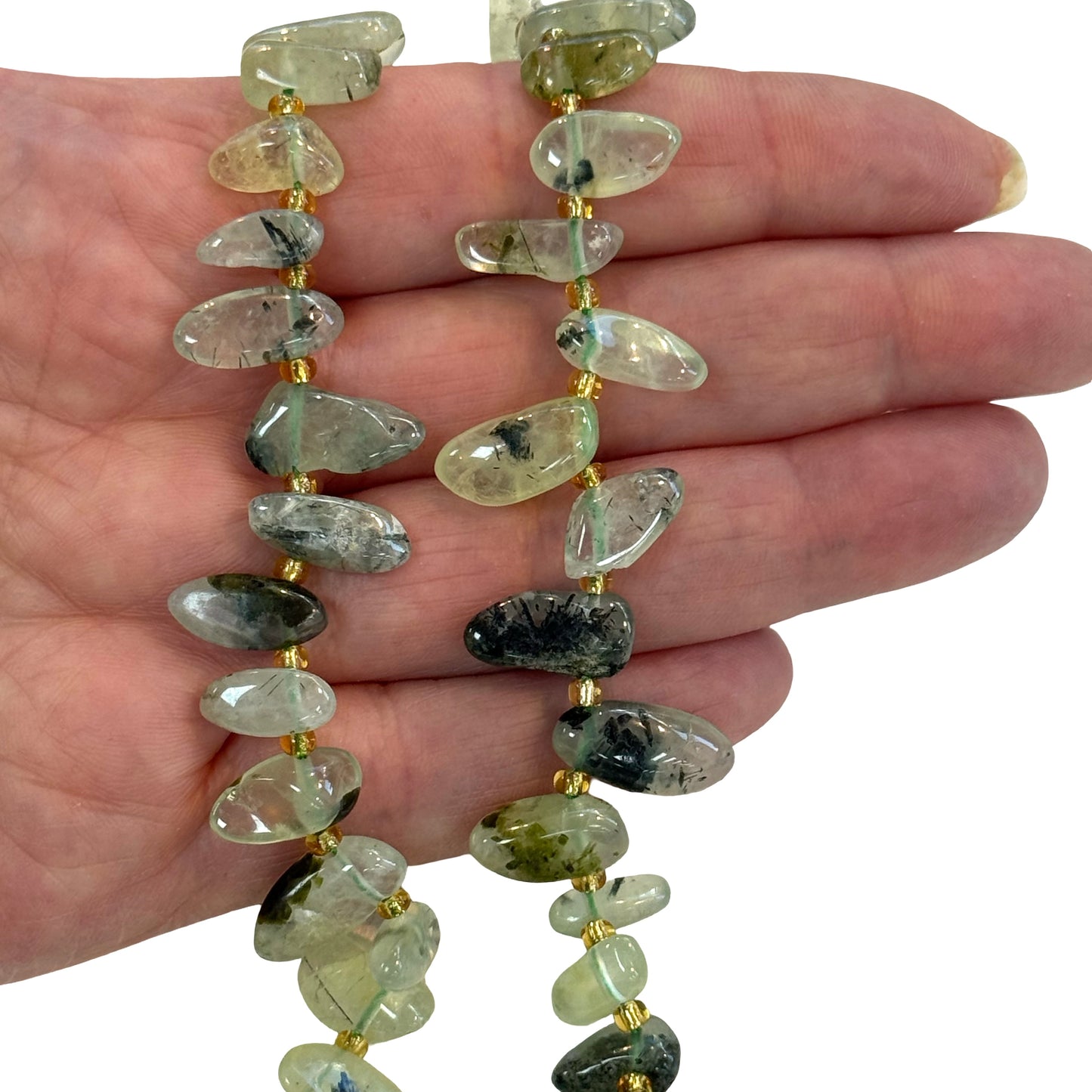 Düzensiz Damla Formlu A Kalite Doğal Prehnite – 40cm