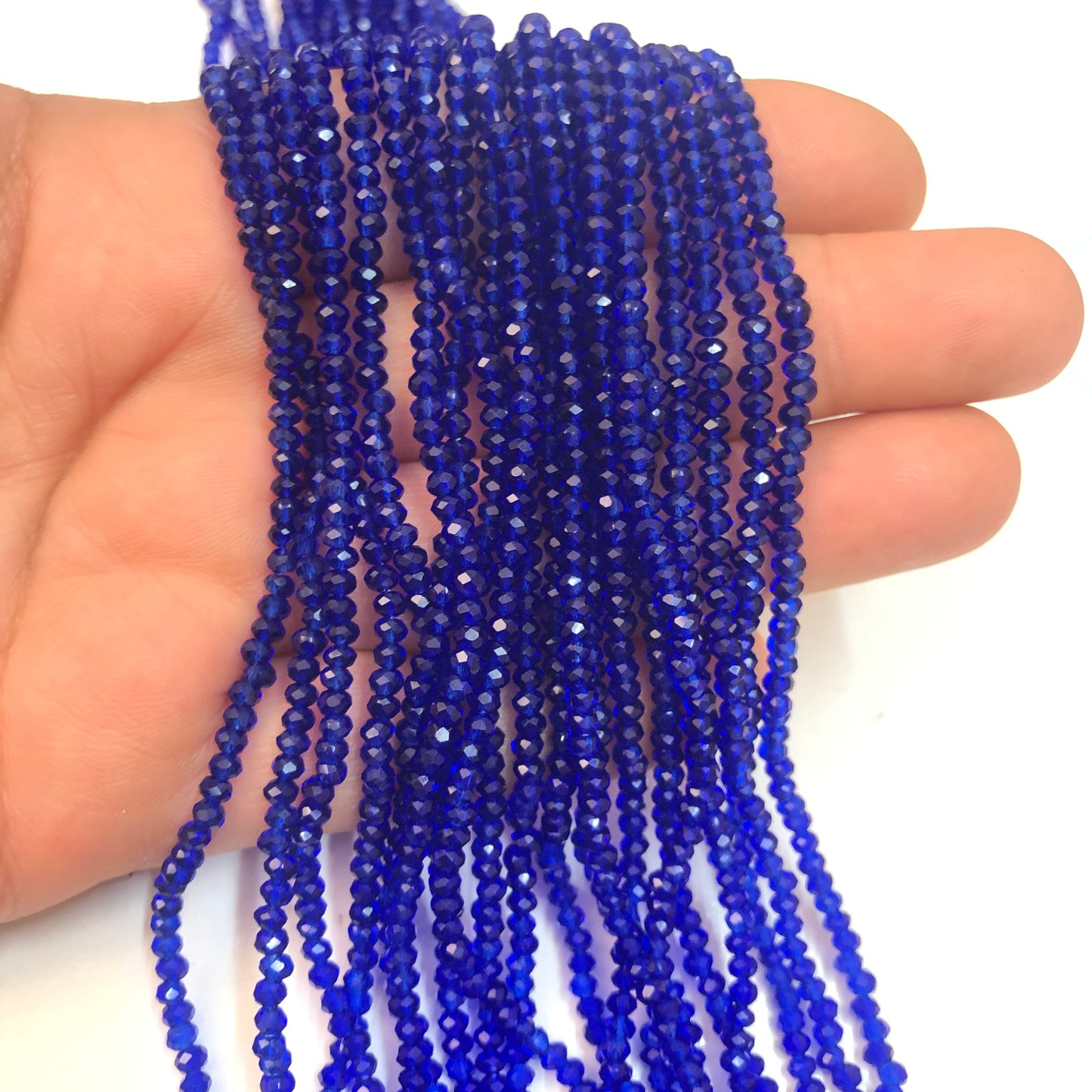 Kristal Boncuk, Çin Kristali-2mm- 112 - Şeffaf Lacivert