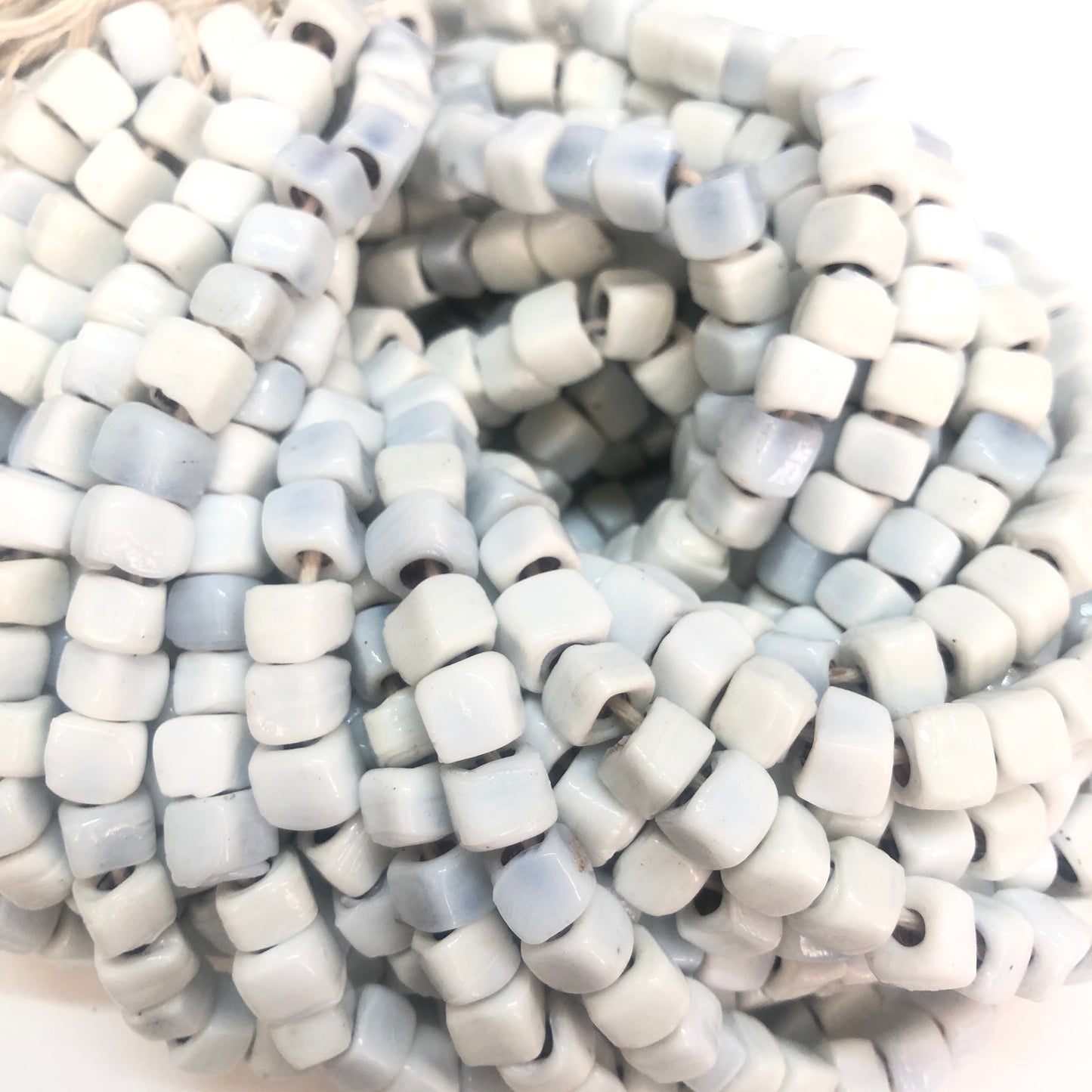 Cube Hearth Beads White 