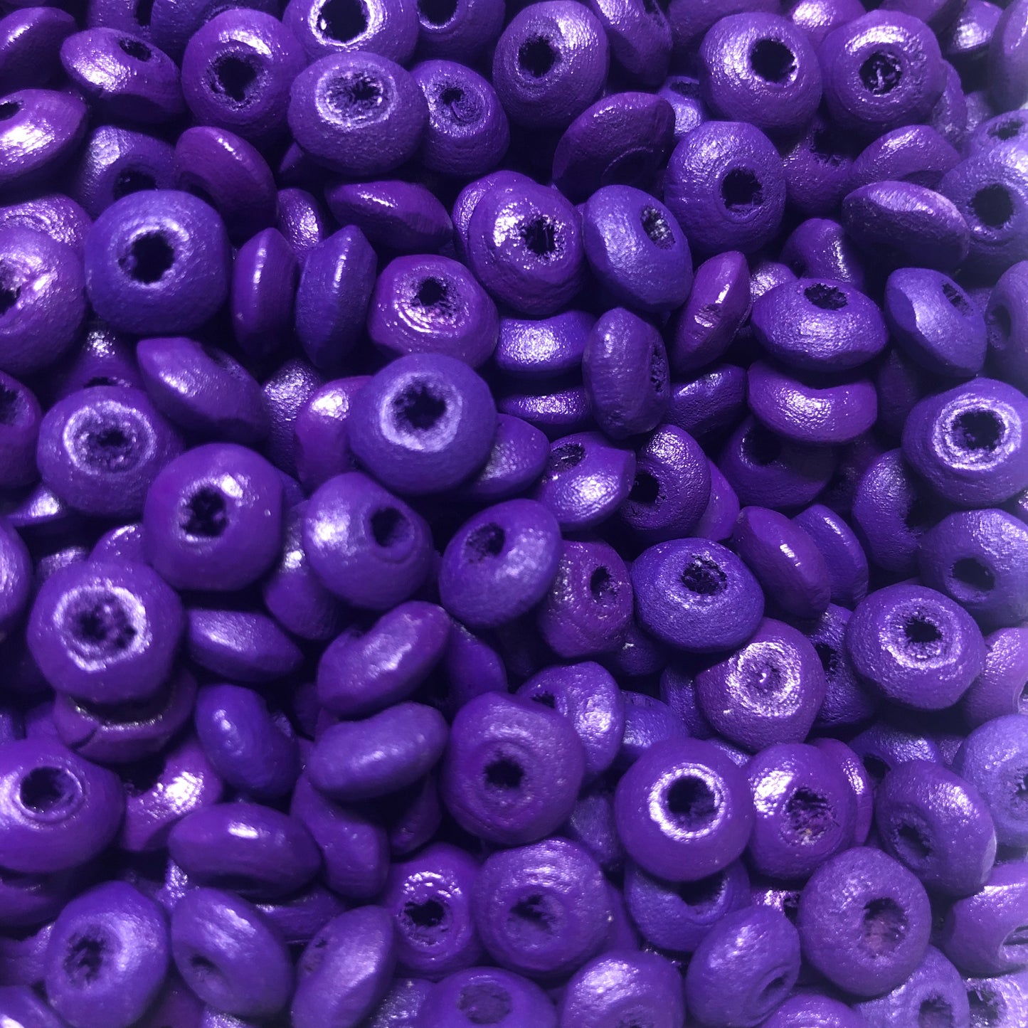 8mm Ufo Ahşap Boncuk 36 - Mat  Mor