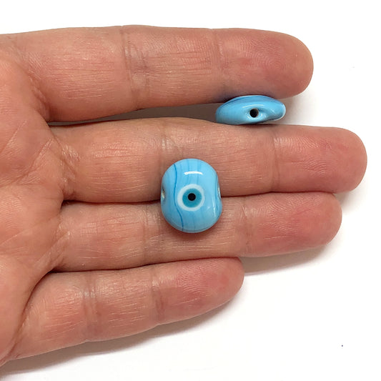 Muranoglas Evil Eye Perlen 2 – Hellblau