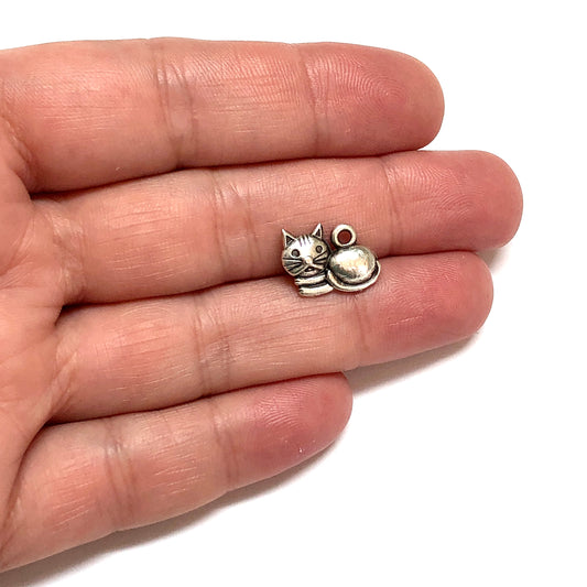 Antik Gümüş Kaplama Kedi - 7