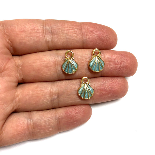 Gold Plated Plastered Evil Eye Beads 7mm - Navy Blue