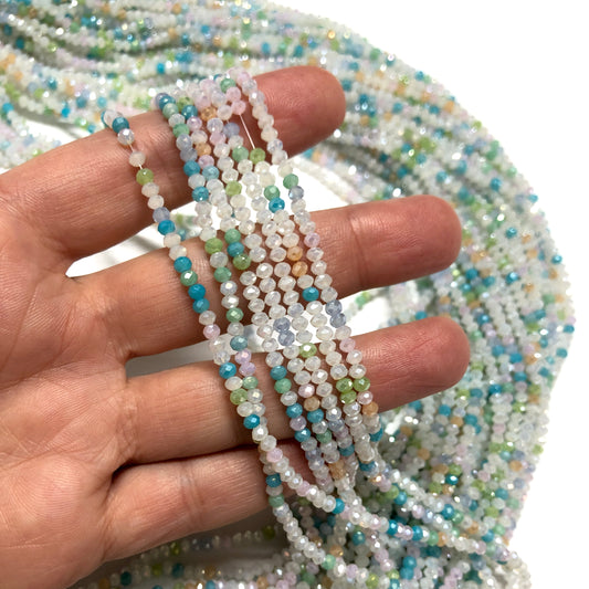 Kristallperlen, chinesischer Kristall, 2 mm, 45, Janjan-Marmorierung