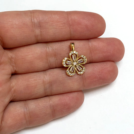 Gold Plated Zircon Stone Sun Pendant