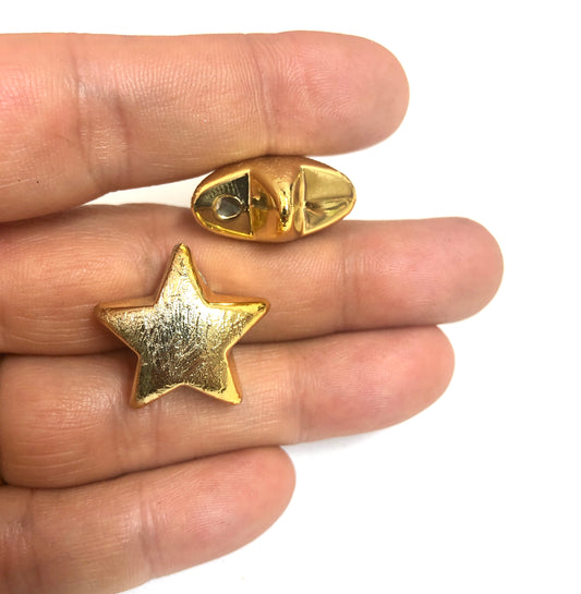 Altın Kaplama 22mm Çatlatma Desen Tombul Yıldız