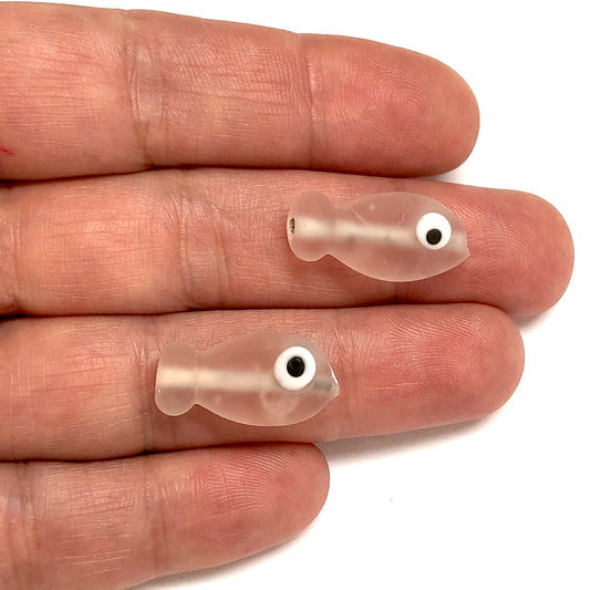 Murano Cam Buzlu Balık - Pembe