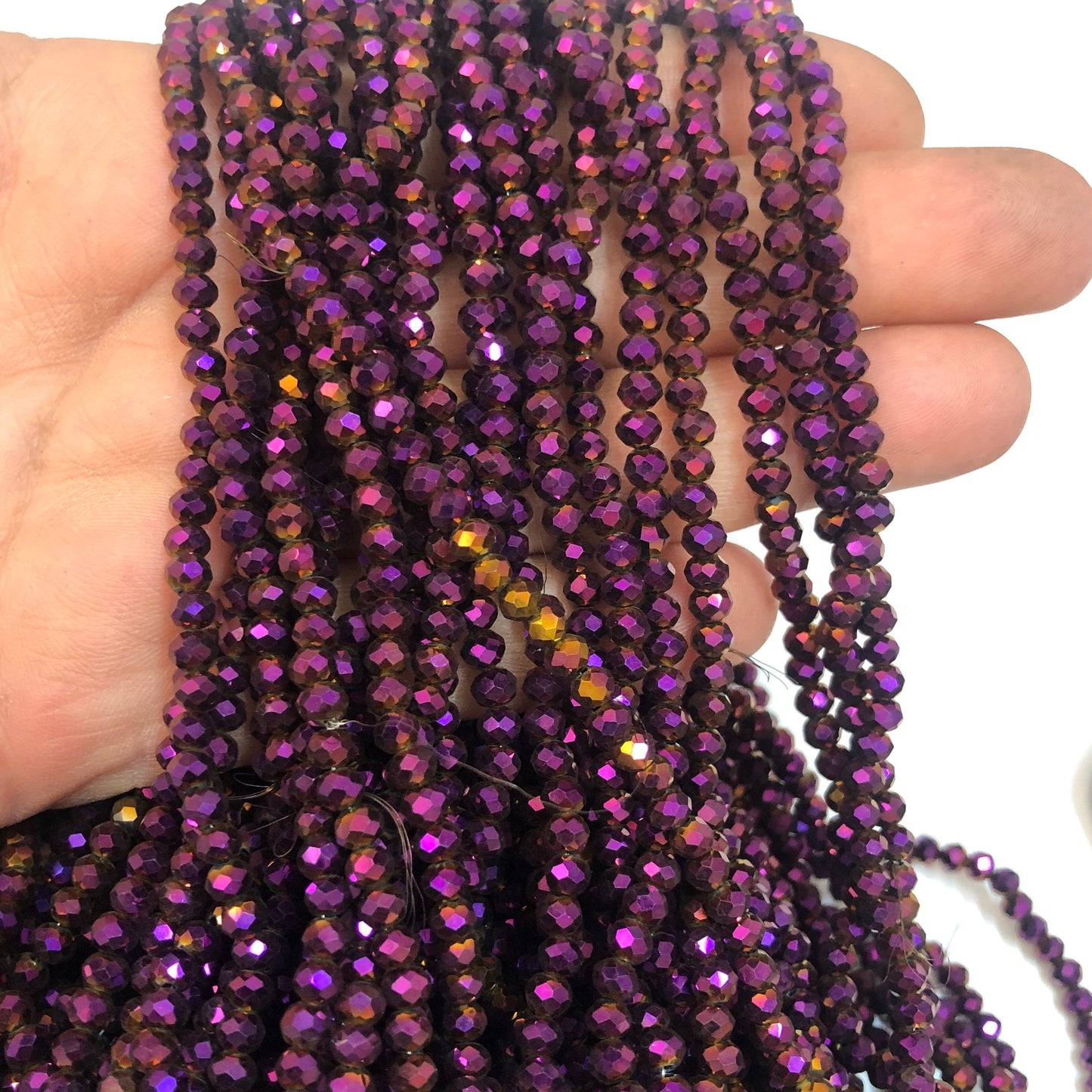 Kristal Boncuk, Çin Kristali-4mm - 43 - Janjan Mor