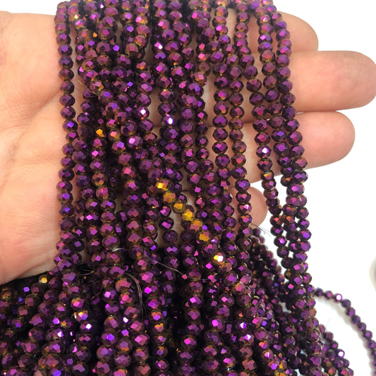 Kristal Boncuk, Çin Kristali-4mm - 43 - Janjan Mor