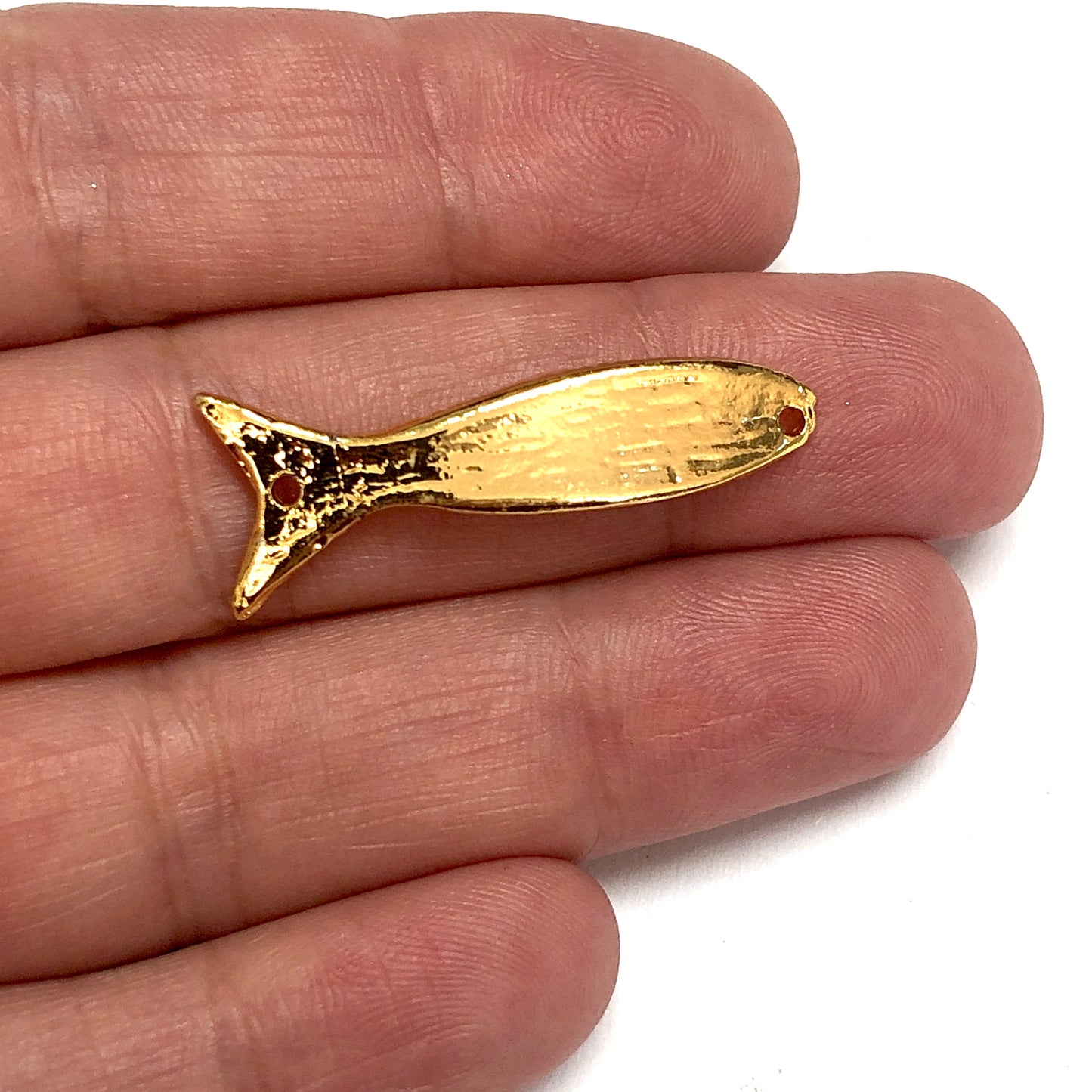 Gold Plated Fish Bracelet Attachment Large