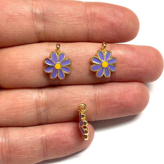 Gold Plated Enamel Single Sided Fatma Ana Hand Tool - Dark Blue