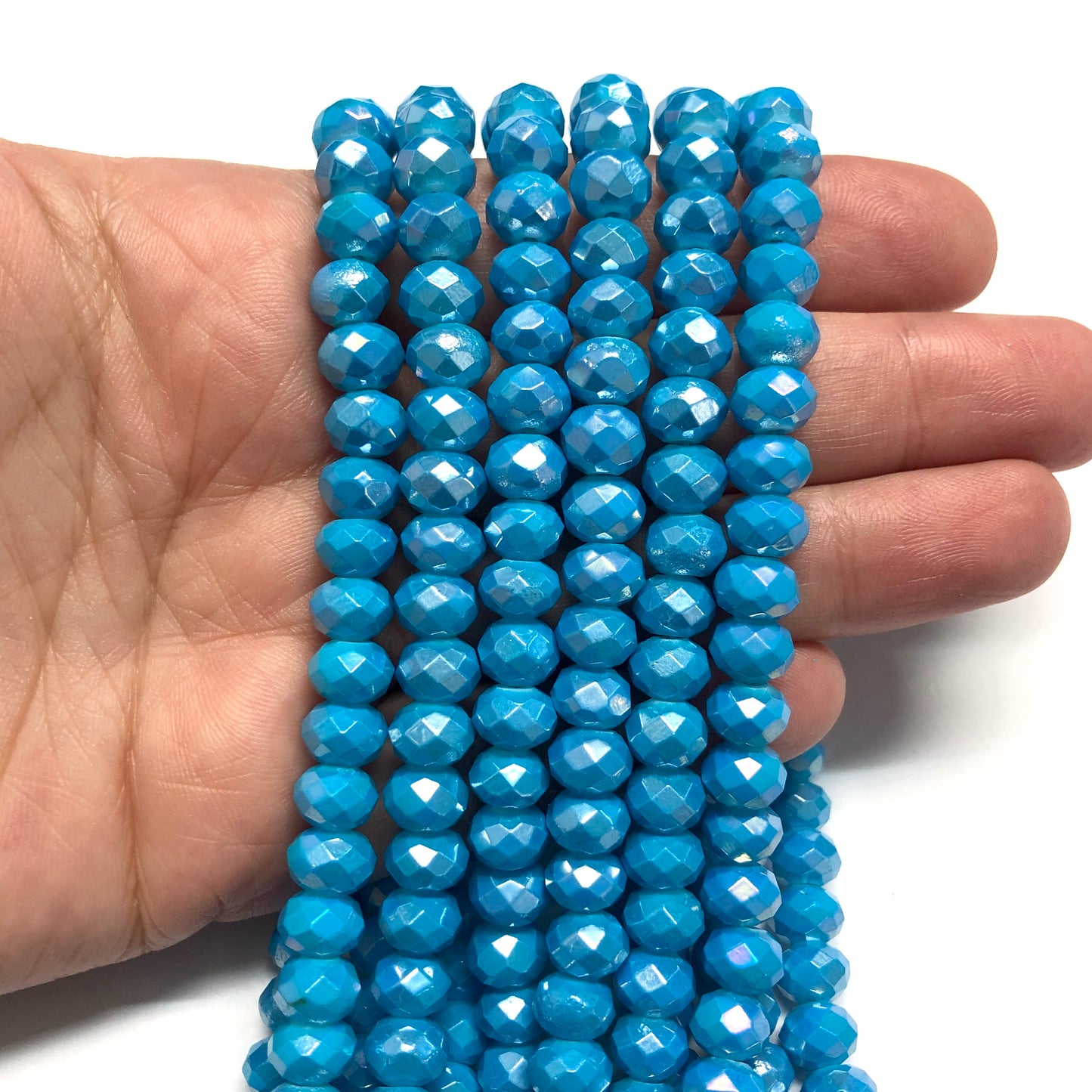 Crystal Beads, Chinese Crystal-8mm-30 Iced Janjan Blue
