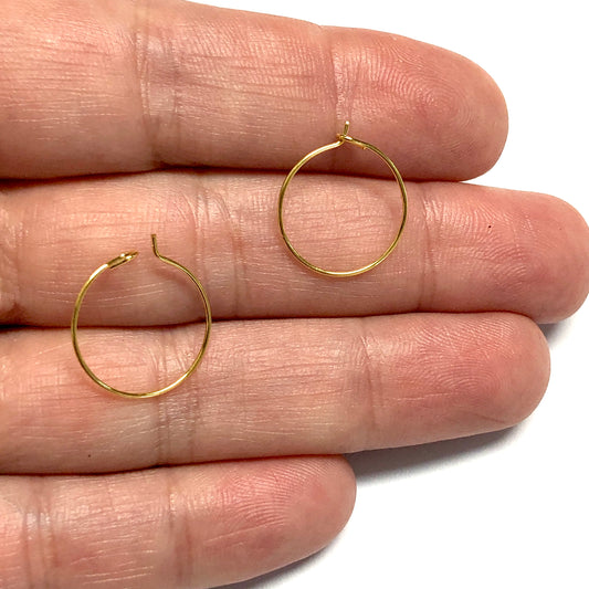 Gold Plated Hoop Earring Bracket 15mm