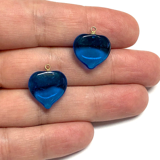 Transparentes Herz aus Muranoglas – Blau