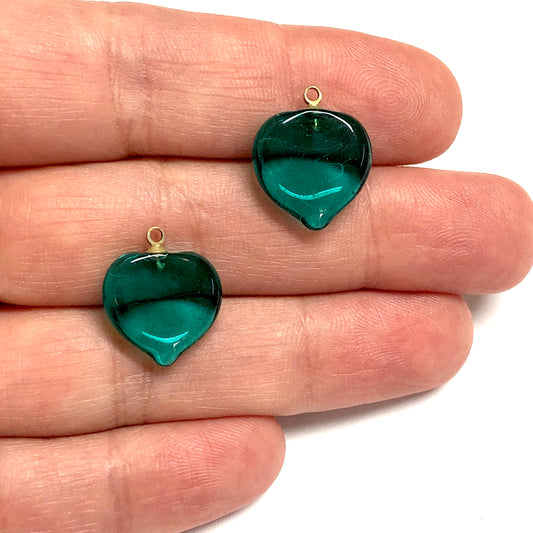 Murano Cam Şeffaf Kalp - Turkuaz