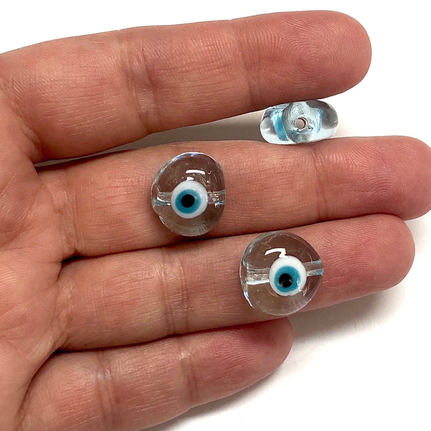 Muranoglas Evil Eye Augenperlen 1 – Eisblau