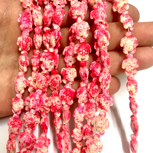 Turkuaz Havlit Kaplumbağ- Kırmızı & Pembe Mix